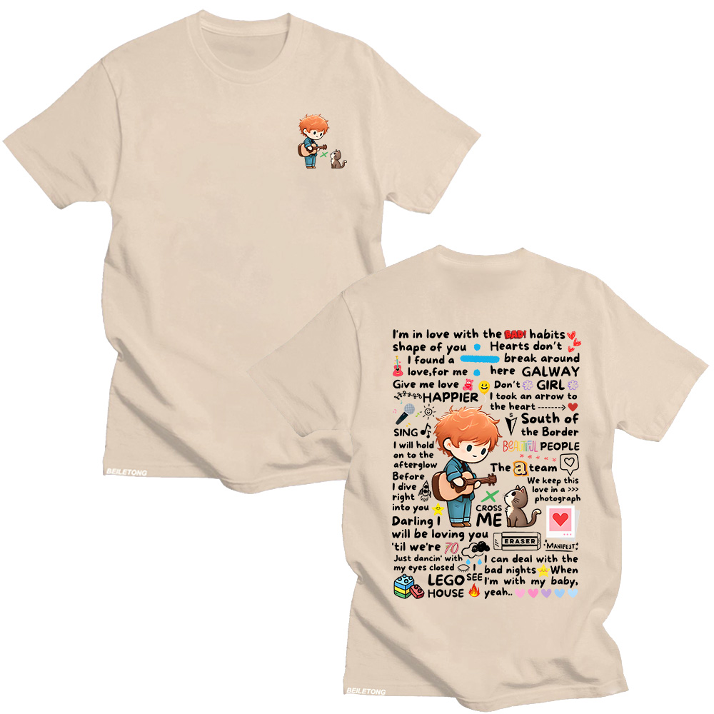 Streetwear Brand Y2K - Ed Sheeran Graffiti Pattern Tshirt New