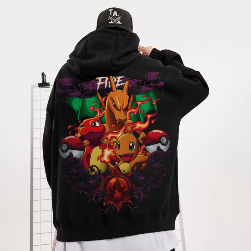 Streetwear Brand Y2K - Black Oversized 4xl Pok É Mon
