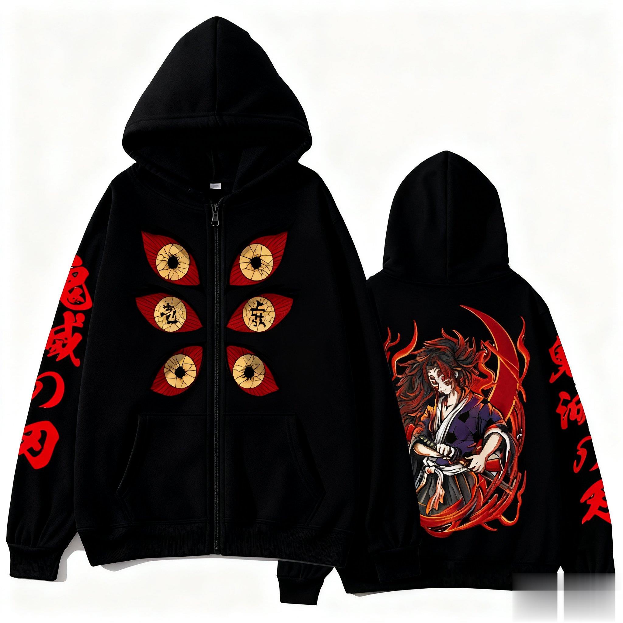 Streetwear Brand Y2K - Kokushibo Men Autumn Winter 100%Cotton Zipper