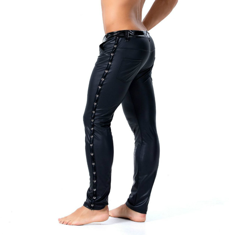 Streetwear Brand China - S-XXL Brand Men Leather Rivet Pants