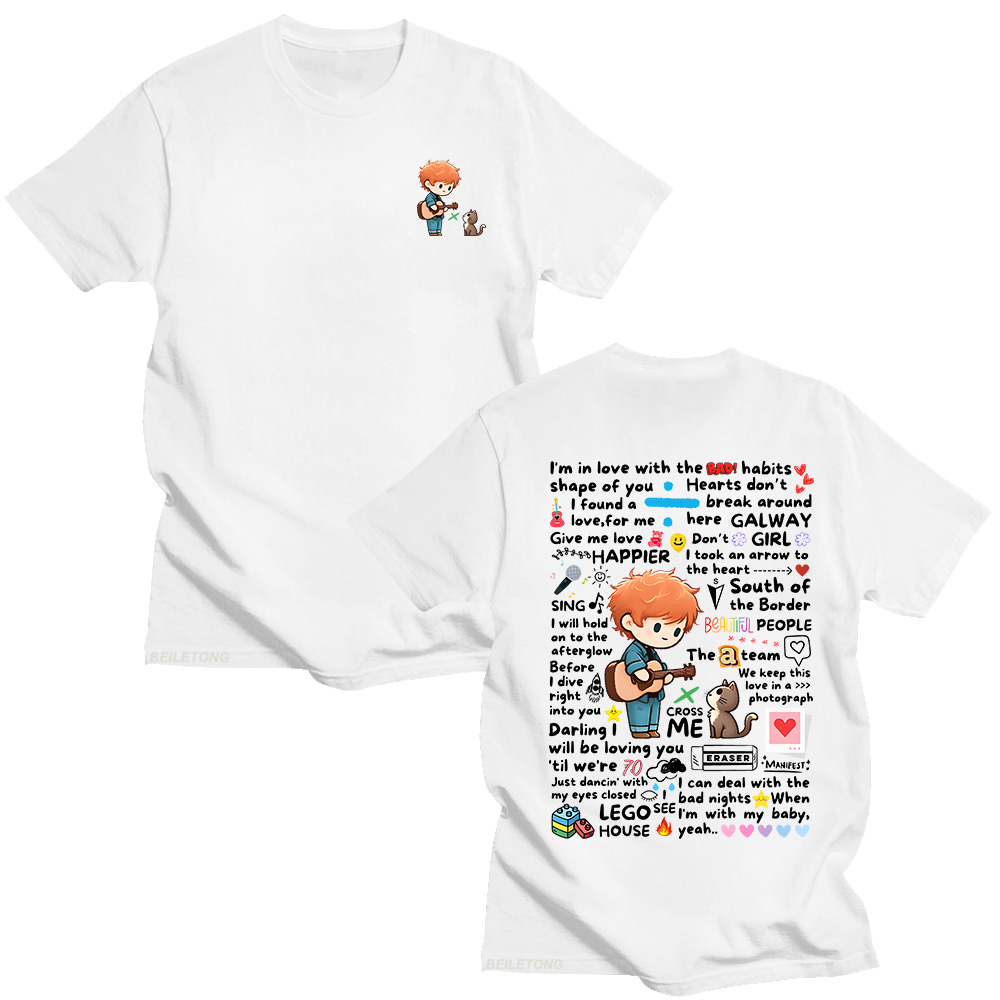 Ed Sheeran Graffiti Pattern Ts - Streetwear Brand Y2K 评论和价格