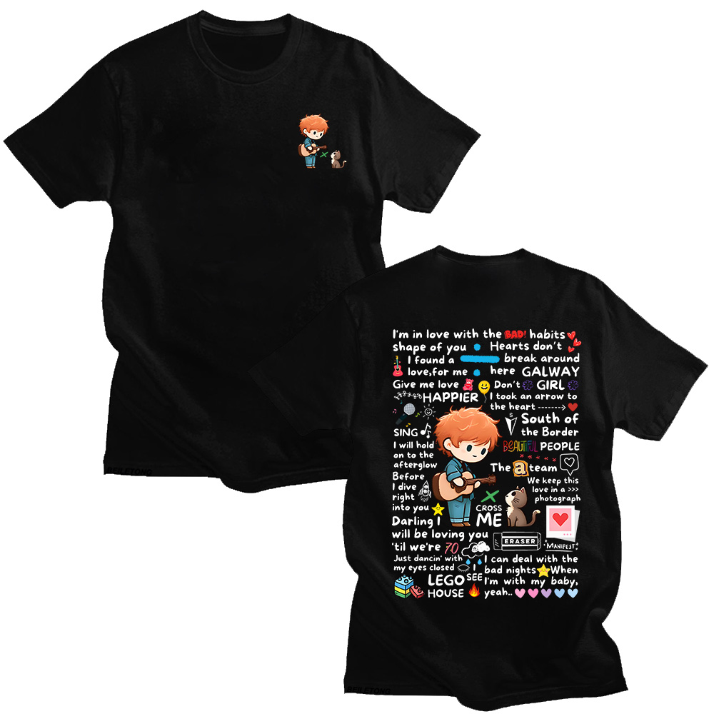 Ed Sheeran Graffiti Pattern Ts - Streetwear Brand Y2K 评论和价格