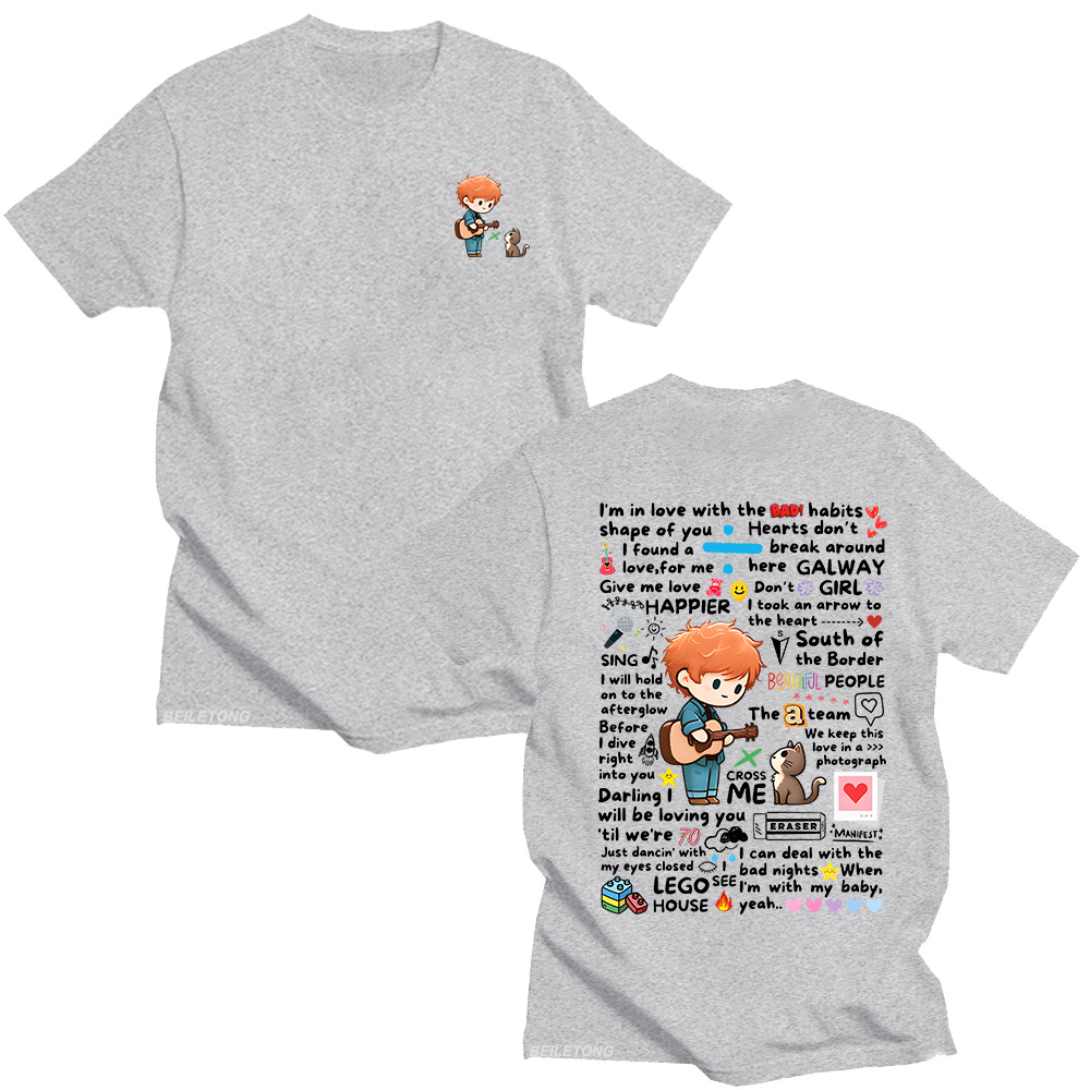 Ed Sheeran Graffiti Pattern Ts - Streetwear Brand Y2K 评论和价格
