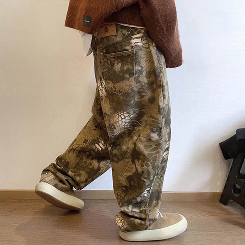 New Men Chic Snake Print Stree - Streetwear Brand Graphic Designer 评论和价格