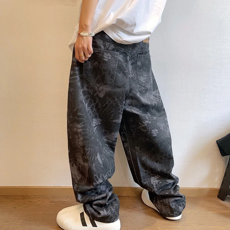 New Men Chic Snake Print Stree - Streetwear Brand Graphic Designer 评论和价格