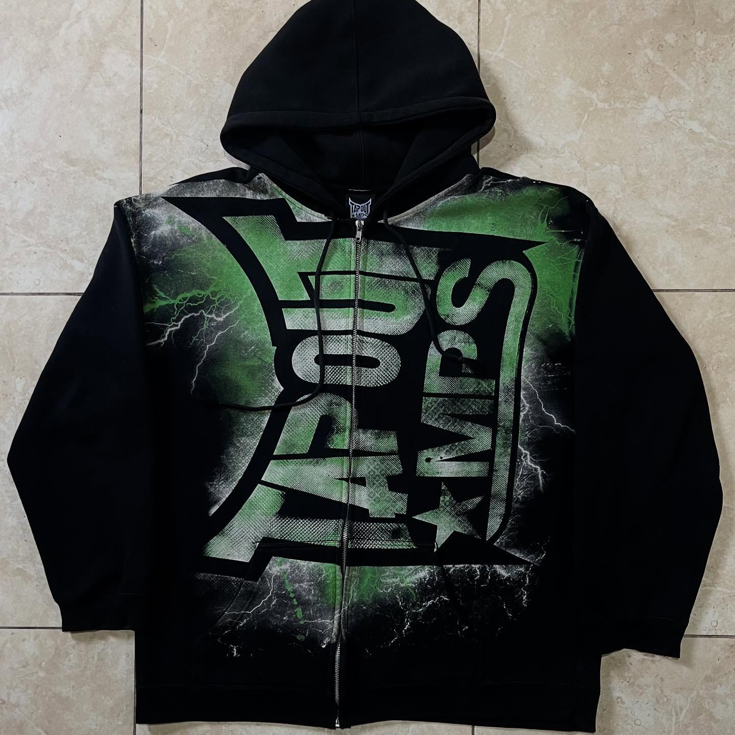 Vintage Green Tapout Print Zip - Streetwear Brand Y2K 评论和价格