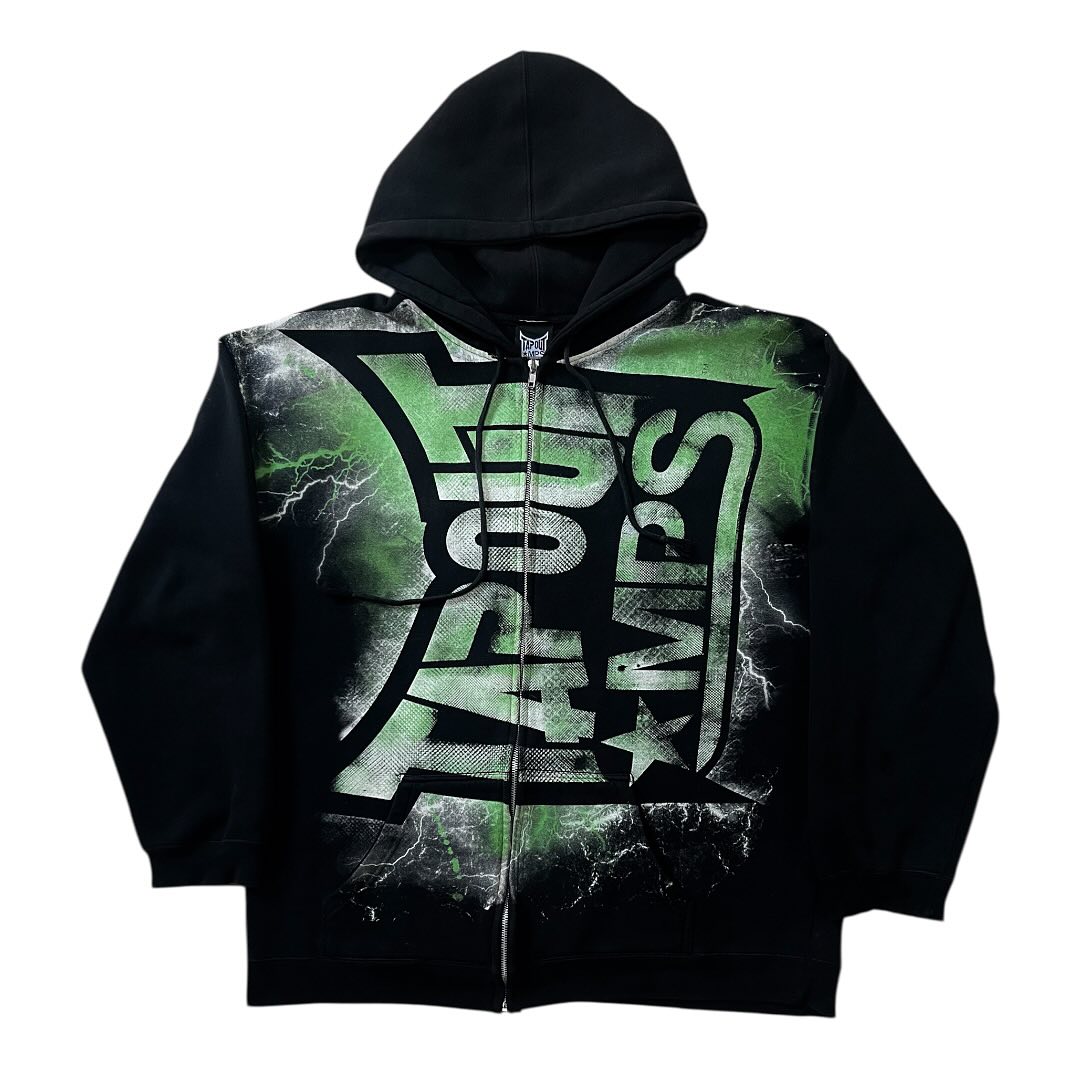 Vintage Green Tapout Print Zip - Streetwear Brand Y2K 评论和价格